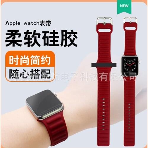 Suitable for Apple Watc Smart Watch 1/2/3/4/5/6 Generation Silicone Sports Watch Wristband 42mm 38mm Smart Watch Belt