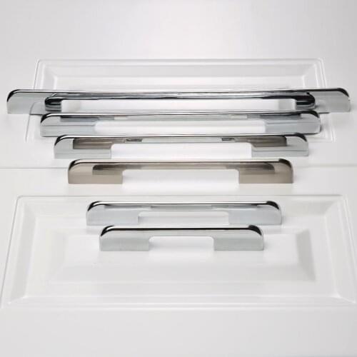 1set Modern Stainless Steel Kitchen Cabinet Door Knobs Furniture Drawer Chest Pull Handles 128mm-320mm European Zinc Alloy