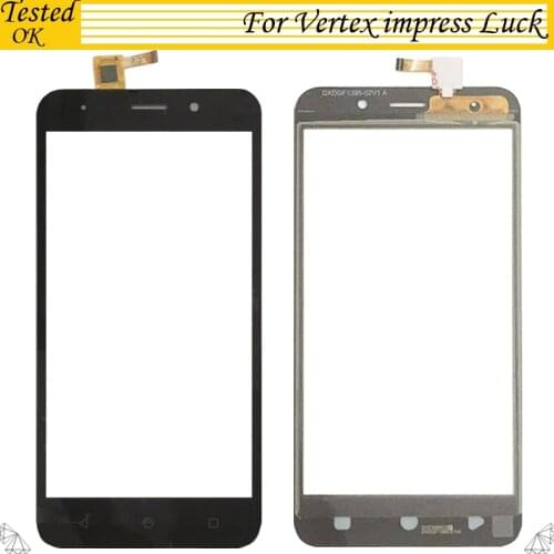 5.0 Inch 100% Tested Working TouchScreen For Vertex impress Luck Touch Screen Digitizer Front Glass Lens Black Gold color