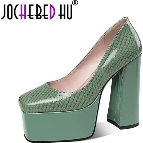 JOCHEBED HU New Pumps Shoes Women Fashion Extreme High Heels Platform Shoes Genuine Leather Ladies Party Wedding Shoes