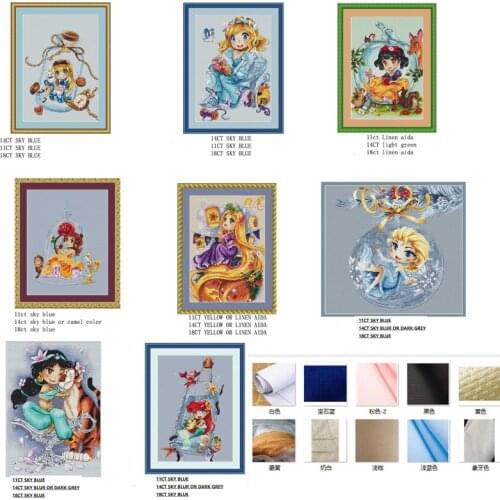 Mermaid princess Counted Cross Stitch 11CT 14CT 18CT color Aida DIY Chinese Cross Stitch Kits Embroidery Needlework Sets