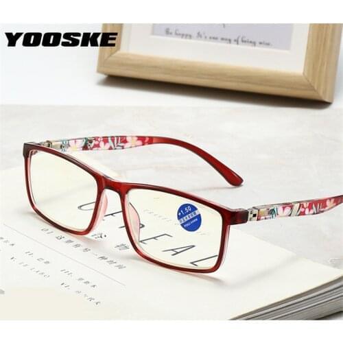 YOOSKE Anti-blue light Reading Glasses Women Men Clear Lens Blue-blocking Presbyopia Eyewear Unisex Diopter +1.0 1.5 2.0 2.5 3.0