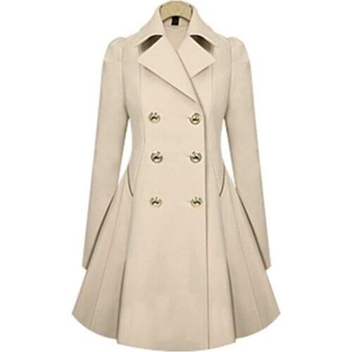 Women Woolen Coats New 2020 Winter Warm Trench Coat Double Breasted Overcoat Turn-down Collar Slim casaco feminino L2051