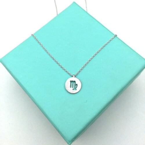 Zodiac Virgo Necklace Signs 12 Constellation Necklace Horoscope Astrology Disc Necklace Galaxy Star Necklaces