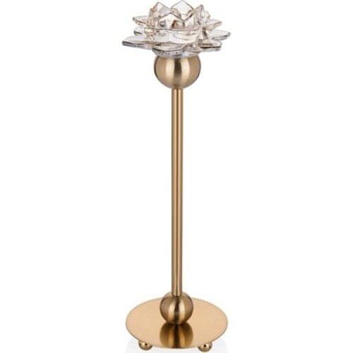 Porio Gold Rose Shaped Pillar Candle Holder