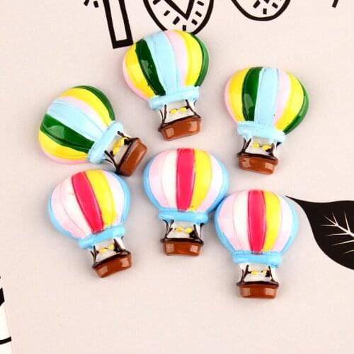 10pcs 22*30MM Hot air balloon charms rainbow resin accessories foot print materials cream DIY mobile phone material wholesale