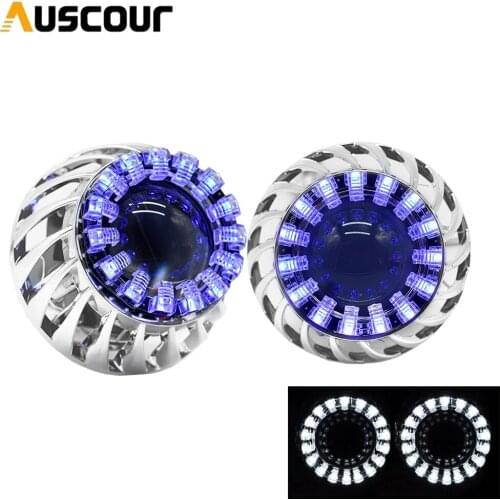 2.5 inch mini Bi xenon hid Projector lens for led day running angel eyes mask H1 H4 H7 retrofit motorcycle car assembly kit
