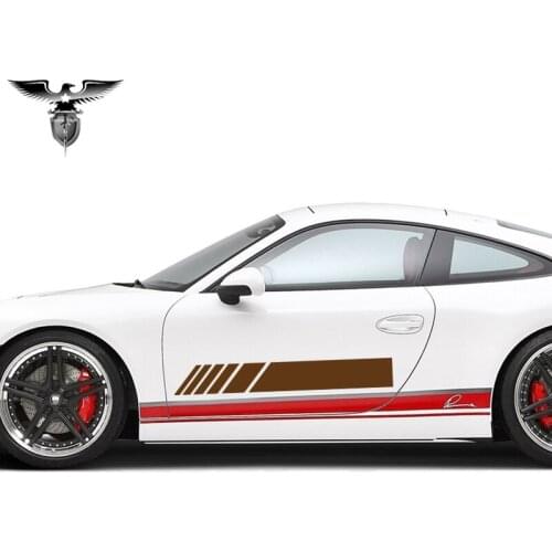 EmpireYing 2pcs 3 Size 8 Colors Dynamic Personality Art Stripes Car Sticker Rearview Mirror Door Side Body Styling Vinyl Decals