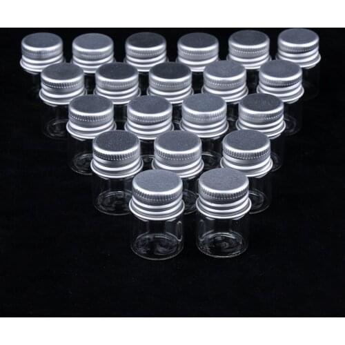 20Pcs Refillable Round Glass Jars Canning for Make Up Cream Powder Women Men