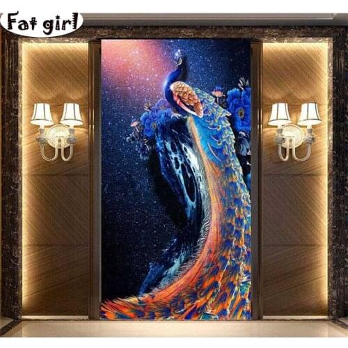 5D diy square Diamond Painting peafowl Embroidery Full Round Diamond Cross stitch Rhinestones Mosaic Abstract art Decoration