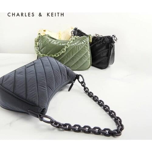 CHARLES&KEITHNew Arrival for Spring 2021 CK2-80781414 Ladies chain HOBO bag