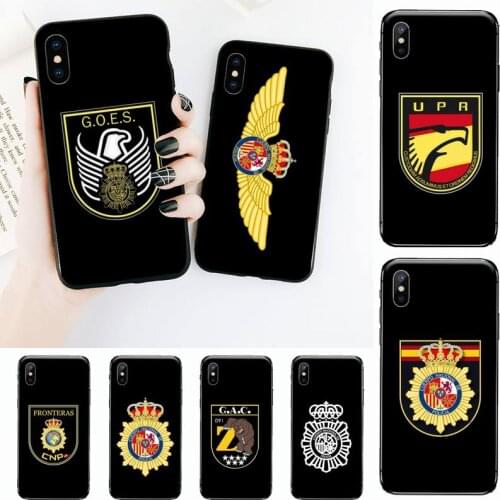 Spain National Police logo Phone Case for iPhone 11 12 mini pro XS MAX 8 7 6 6S Plus X 5S SE 2020 XR
