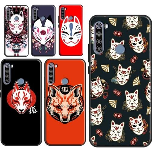 Japanese Kitsune Fox Mask Case For Xiaomi Redmi Note 10 9 Pro Case For Redmi Note 8 7 Pro 8T 9S 9A 9C 9T Cover Funda
