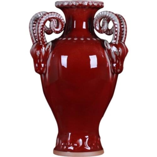 Jun Porcelain Sanyang Kaitai Vase Flower Arrangement Large Size New Chinese Home Living Room Decoration Jingdezhen Ceramic Arran