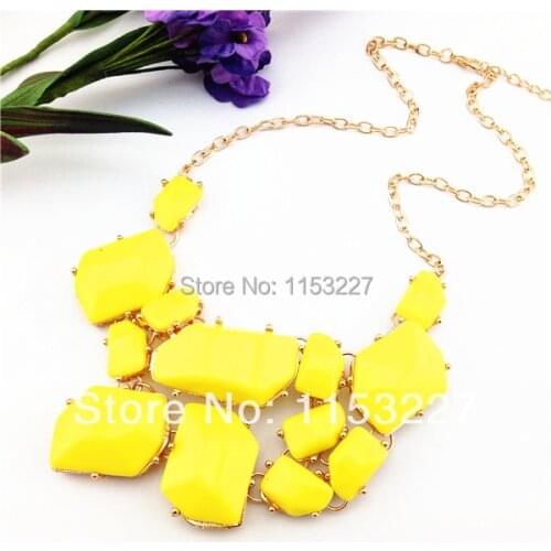 Fine cc Colorful rhinestone geometry necklace wholesale alibaba express cheap costume jewelry colares bijuterias