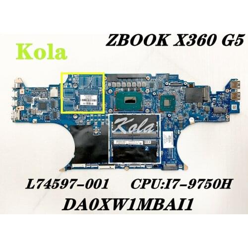 L74597-001 L74597-601 For HP ZBOOK STUDIO X360 G5 laptop motherboard DA0XW1MBAI1 With i7-9750H CPU 100% fully tested
