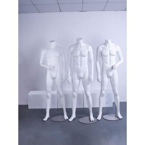 White Muscle Headless Mannequin Clothing Male Model Whole Body Display Rack