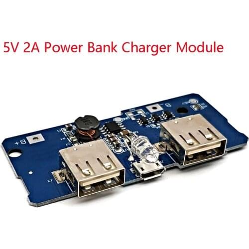 5V 2A Power Bank Charger Module Charging Circuit Board Step Up Boost Power Supply Module 2A Dual USB Output 1A Input