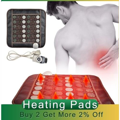 Natural Jade Massage Heating Mat Tourmaline Stones Infrared Heating Seat Cushion Mat Relax Pain Therapy Back Body Leg Muscle