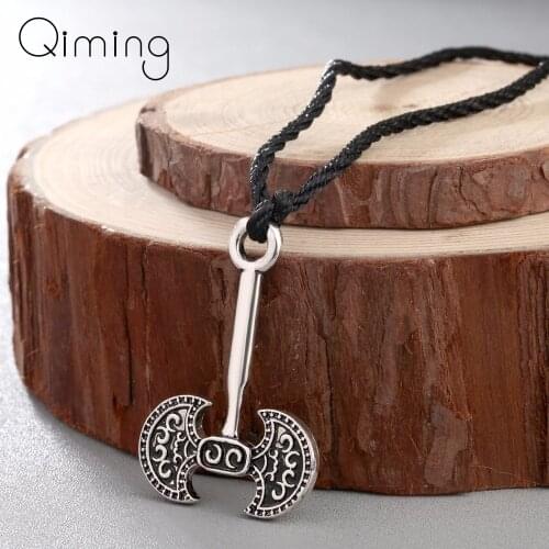 New Thor Hammer Necklace Women Viking Axe Antique Fashion Plated Axe Slavic Necklace Pendant Men Jewelry Collier