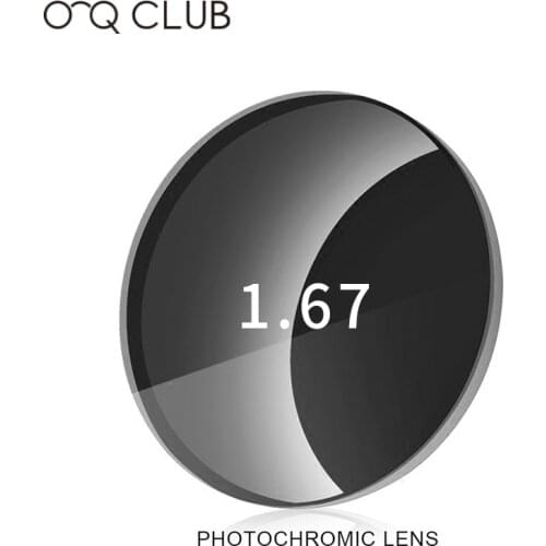 O-Q CLUB 1.67 Photochromic Prescription CR-39 Resin Glasses Lens Myopia Hyperopia Anti-Blue UV400 Glasses Lens