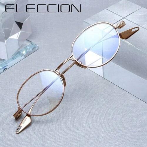 ELECCION B Titanium Oval Eyewear Frame Women High Quality Retro Small Circle Prescription Myopia Optical Eyeglasses Frames Men
