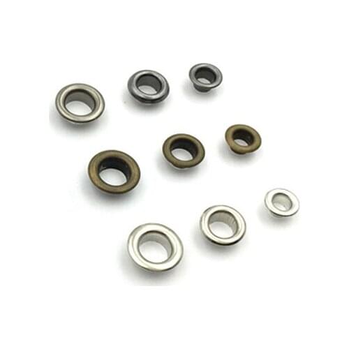 Wholesale 600sets/lot 5mm inner 2#metal brass eyelets with washer small round metal grommets nickle/Black/Bronze