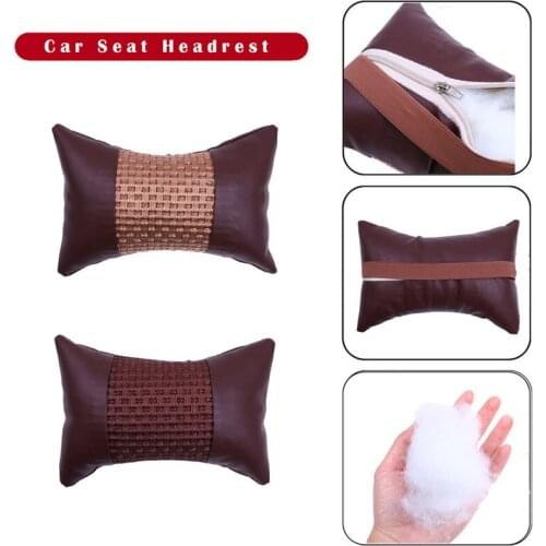 Kongyide Car Seat Headrest Ice Silk Car Seat Head Neck Rest Cushion Headrest Memory Foam Contour Pillow 28x18x9cm mar13