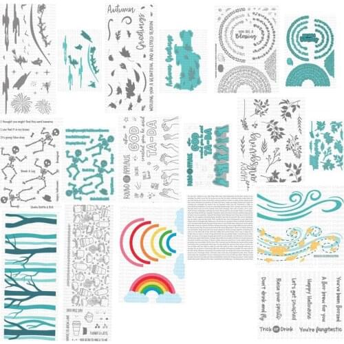 Leaves Halloween clear stamp cutting die /Seal for DIY scrapbooking/photo album Decorative clear stamp sheets C1092