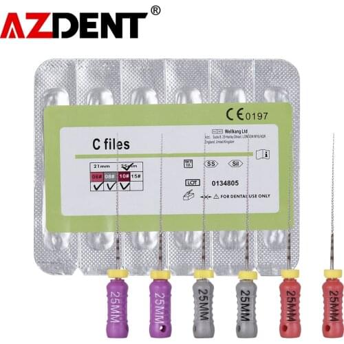 Hand Use Dental C File Endodontics Endo Root Canal 25mm Stainless Steel Ultrasonic Optional Used for Root Cleaning