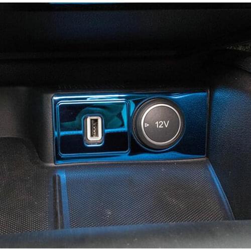 Stainless steel decorative patch for front USB panel of automobile for ford focus MK4 2019