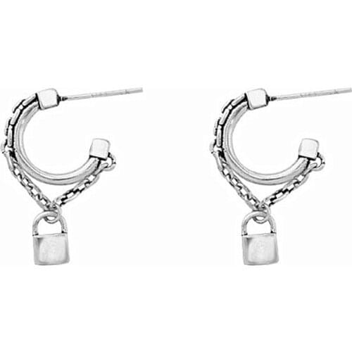 Luckydays New Drop Earrings for Women Retro Chain Lock Shape Earrings New Simple Earrings 2021 Jewelry Accessories