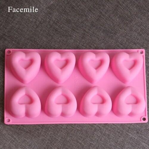 Love Heart Shape Silicone Gift Chocolate Mold Fondant Jelly Mold Ice lattice Cookie Candy Mould DIY Gift decorating 51094