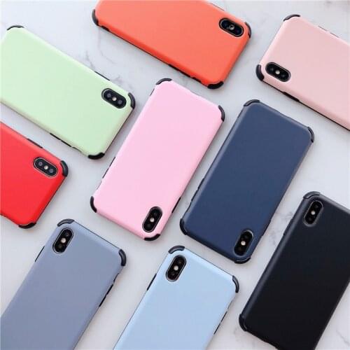 Silicone TPU Case for iPhone X XS Max XR Cover Anti-knock Pure Candy Color Silicon Cases for iphone 6 Plus 7 8 Plus Case Cover