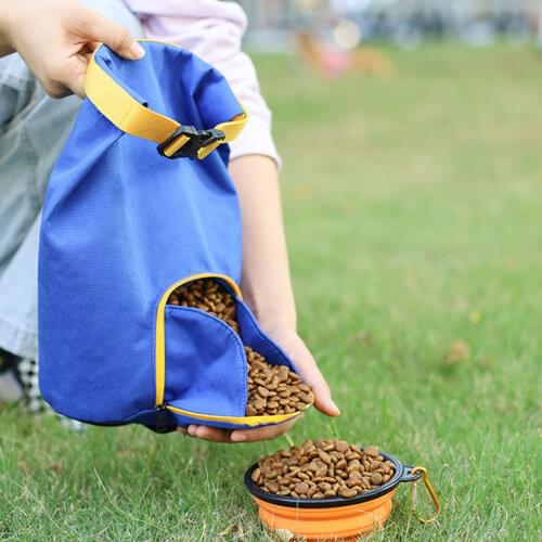 Pet Dog Food Travel Bag Waterproof Foldable BPA Free Dog Food Storage Container Puppy Snack Bag Pet Supplies Treat Bag Dropship