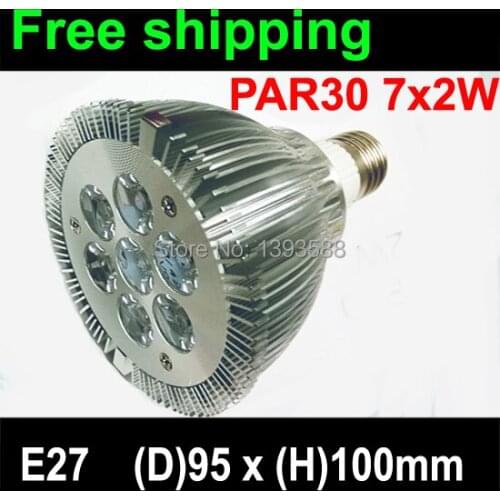 7X2W E27 LED Light Par30 LED Lamp Bulbs E27 Par 30 SpotLight Cool White|Warm White AC85V-265V 110V 220V 230V 240V 2pcs/lot