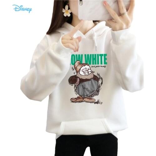 Disney Cartoon Snow White Dwarf Cute Kawaii Essentials Hoodie for Ladies Korean Fashion Streetwear Autumn Winter Hoodies Woman