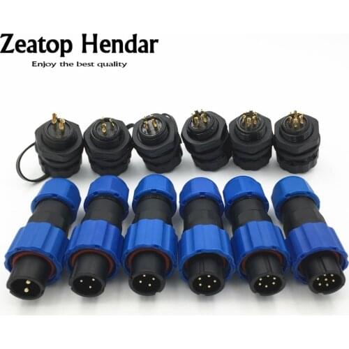 1Set SP13 Waterproof Aviation Connector 2 3 4 5 6 7 Pin IP68 Circular Power Cable Male Plug Jack Female Socket