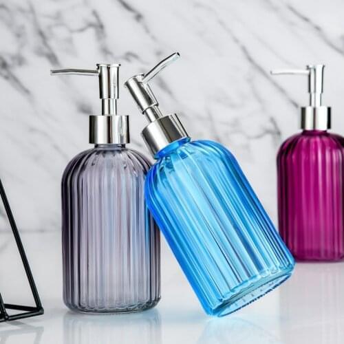 High Quality Large 400ml Manual Liquid Soap Dispenser Clear Glass Hand Sanitizer Bottle Containers Press Empty Bottles Bathroom