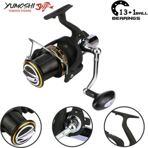 Yumoshi 1000-7000 12+1 ball bearing 5.5:1 trolls Carp Reel Feeder Metal Spinning Fishing Reels Fishing Reel Trolling Reel