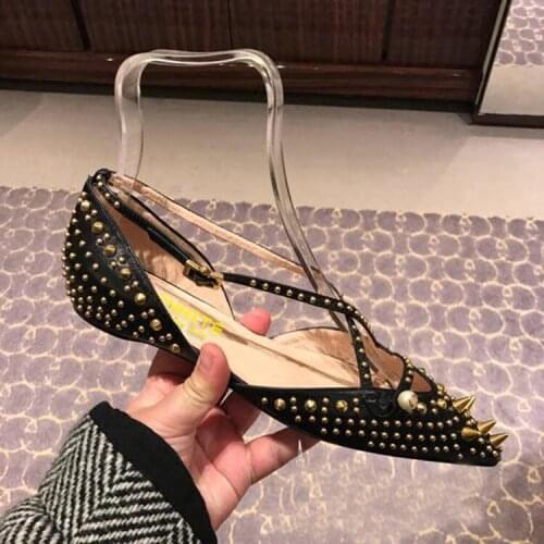 Woman Shoes inside Low Heels 5cm Women Pumps Stiletto Womens Work shoe Gold Studded Pointed Toe Pregnant Woman Shoes