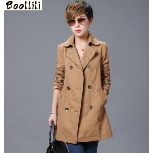 100% Cotton Plus Size Navy Coat Female Spring Autumn Windbreaker Women European Trench Coat Para As Mulheres Womens Coat