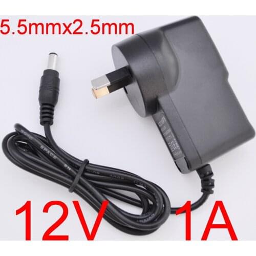 100PCS High quality 12V 1A AC 100V-240V Converter Switching power adapter DC 1000mA Supply AU Plug DC 5.5mm x 2.1-2.5mm
