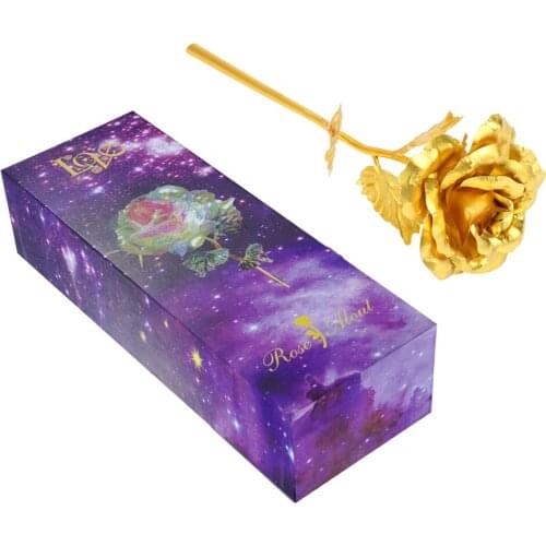 24k Yellow Gold Foil Collectible Rose Flower Unique Gift for Girlfriend Mom Wife Artificial Flo