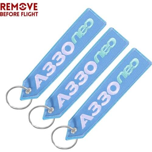 3PCS AIRBUS A330 A380 A350 Keychain Double Side Embroidery Aviation Keyring Special Key Tags Labels for Women Men Key Chain
