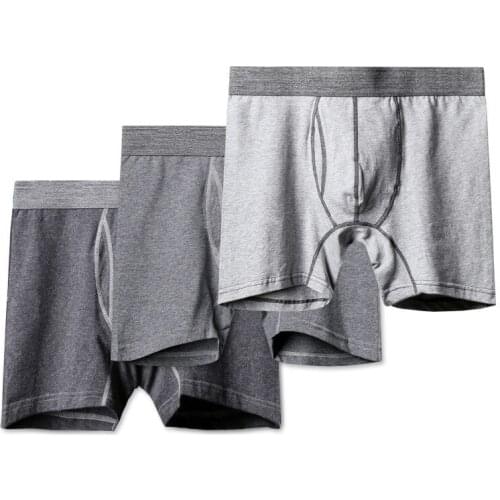 3XL Cotton Mens Long Boxer Shorts Seamless Panties Calzoncillos Hombre Underwear Cuecas Underpants Breathable Homewear Trunks