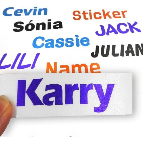 4PCS Customization Sticker Personalized DIY Name Sticker Color PVC Waterproof Cutting Label Cup Sticker Daily Necessities