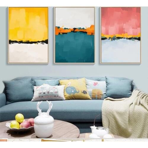 Modern Abstract Multi Colors Brush Background Canvas Paintings Wall Art Picture Poster Print Living Room Bedroom Home Decoration