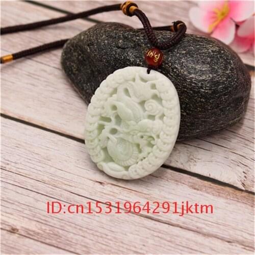 Amulet Pendant Chinese Gifts Jade Jewelry Carved for Dragon Natural White Charm Necklace Fashion Accessories Men Women