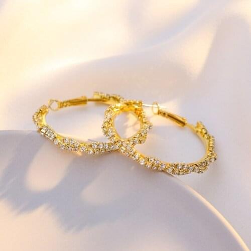 Large Round Exaggerated Dangle Earrings Korean Version Exquisite Temperament Female Trendy Accessories 2020 Girlfriend Gold